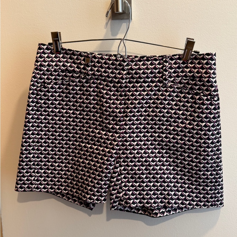 White House Black Market Geo-Print Women’s Shorts in Black, White & Pink